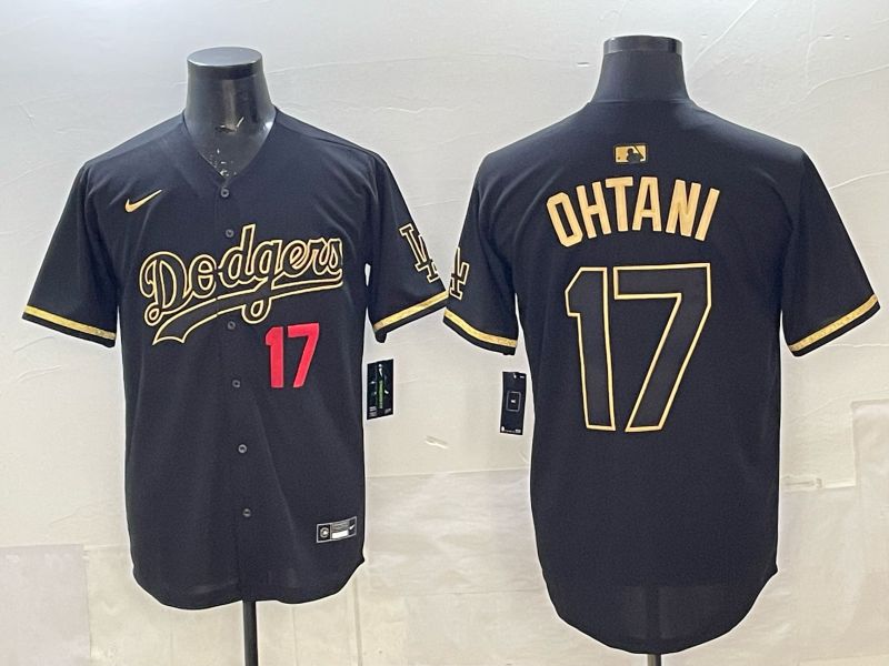 Men 2025 Los Angeles Dodgers #17 Ohtani Black Nike MLB Jersey style 073->los angeles dodgers->MLB Jersey